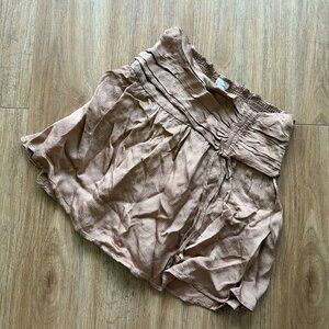 Aerie Side Waist Tie Swing Mini Skirt Mocha Brown NWT Women’s Size L
